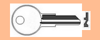 1001F8 Key for HANDLES, DESKS & PADLOCKS using YALE Locks